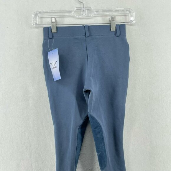 Tuff Rider Jods Riding PantsYouth Sz 6 Blue PullOn Starter Ultra Grip Knee Patch - Picture 8 of 13